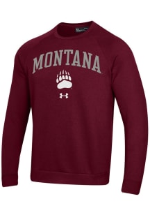 Under Armour Montana Grizzlies Mens Red Rival Long Sleeve Crew Sweatshirt