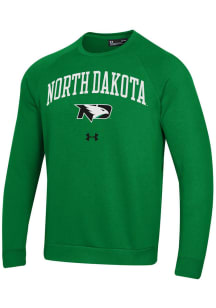 Under Armour North Dakota Fighting Hawks Mens Green Rival Long Sleeve Crew Sweatshirt