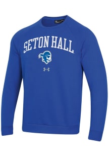 Under Armour Seton Hall Pirates Mens Blue Rival Long Sleeve Crew Sweatshirt