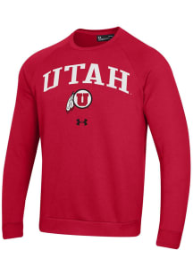 Under Armour Utah Utes Mens Red Rival Long Sleeve Crew Sweatshirt