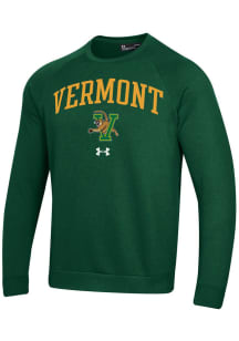 Under Armour Vermont Catamounts Mens Green Rival Long Sleeve Crew Sweatshirt