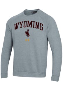 Under Armour Wyoming Cowboys Mens Grey Rival Long Sleeve Crew Sweatshirt