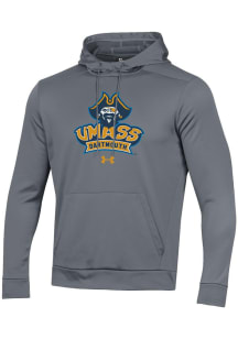 Under Armour University of Massachusetts Dartmouth Mens Grey Fleece Hood