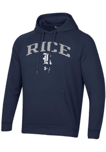 Under Armour Rice Owls Mens Blue Rival Long Sleeve Hoodie