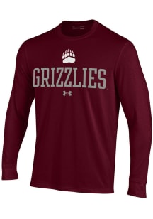 Under Armour Montana Grizzlies Red Performance Long Sleeve T Shirt