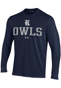 Under Armour Rice Owls Blue Performance Long Sleeve T Shirt