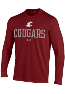 Under Armour Washington State Cougars Red Performance Long Sleeve T Shirt