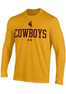 Under Armour Wyoming Cowboys Yellow Performance Long Sleeve T Shirt