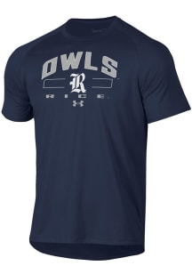 Under Armour Rice Owls Blue Tech Short Sleeve T Shirt