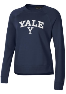 Under Armour Yale Bulldogs Womens Blue Rival Crew Sweatshirt
