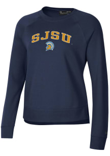 Under Armour San Jose State Spartans Womens Blue Rival Crew Sweatshirt
