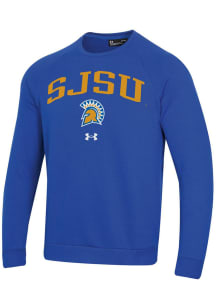 Under Armour San Jose State Spartans Mens Blue Rival Long Sleeve Crew Sweatshirt