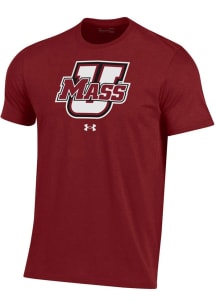 Under Armour Massachusetts Minutemen Cardinal Logo Performance Short Sleeve T Shirt