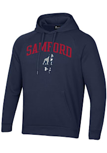 Under Armour Samford University Bulldogs Mens Navy Blue Rival Long Sleeve Hoodie