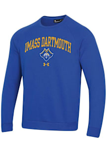 Under Armour University of Massachusetts Dartmouth Mens Blue Rival Long Sleeve Crew Sweatshirt