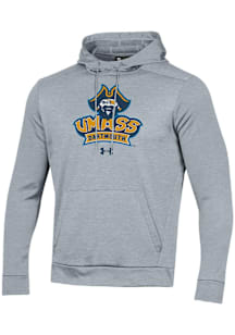 Under Armour University of Massachusetts Dartmouth Mens Grey Fleece Hood