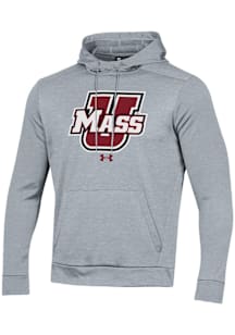 Under Armour Massachusetts Minutemen Mens Grey Logo Fleece Hood