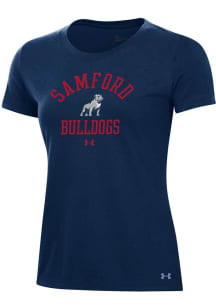 Under Armour Samford University Bulldogs Womens Blue Performance Short Sleeve T-Shirt