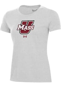 Under Armour Massachusetts Minutemen Womens Silver Performance Short Sleeve T-Shirt