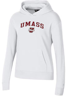 Under Armour Massachusetts Minutemen Womens White Rival Hooded Sweatshirt