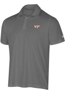 Under Armour Virginia Tech Hokies Mens Grey Tech Mesh Short Sleeve Polo