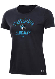 Under Armour Johns Hopkins Blue Jays Womens Black Performance Short Sleeve T-Shirt