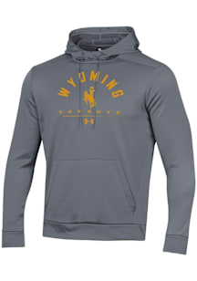 Under Armour Wyoming Cowboys Mens Grey Fleece Hood