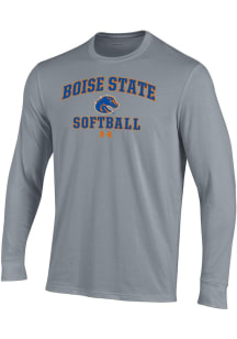 Under Armour Boise State Broncos Grey Softball Performance Long Sleeve T Shirt