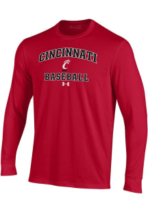 Mens Cincinnati Bearcats Red Under Armour Baseball Performance Tee