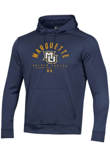 Under Armour Marquette Golden Eagles Mens Navy Blue Fleece Hood