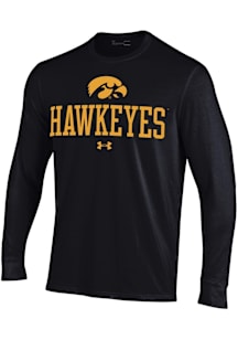 Under Armour Iowa Hawkeyes Black Performance Design Long Sleeve T Shirt