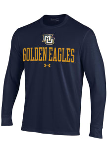 Under Armour Marquette Golden Eagles Blue Performance Long Sleeve T Shirt