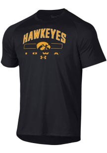 Under Armour Iowa Hawkeyes Black Tech Short Sleeve T Shirt