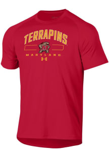 Under Armour Maryland Terrapins Red Tech Short Sleeve T Shirt