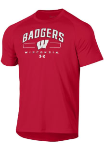 Under Armour Wisconsin Badgers Red Tech Short Sleeve T Shirt