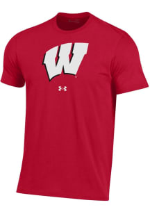 Under Armour Wisconsin Badgers Red Logo Performance Short Sleeve T Shirt