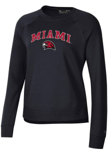 Under Armour Miami RedHawks Womens Black Rival Crew Sweatshirt