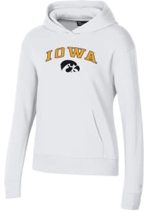 Womens Iowa Hawkeyes White Under Armour Rival Hooded Sweatshirt