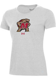 Under Armour Maryland Terrapins Womens Silver Performance Short Sleeve T-Shirt