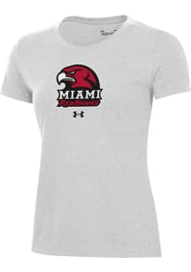 Under Armour Miami RedHawks Womens Silver Performance Short Sleeve T-Shirt