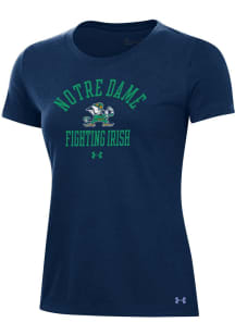 Under Armour Notre Dame Fighting Irish Womens Blue Performance Short Sleeve T-Shirt