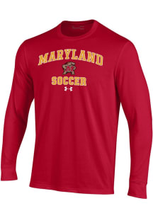 Mens Maryland Terrapins Red Under Armour Soccer Performance Tee