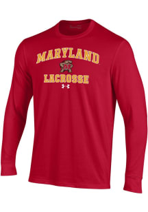 Mens Maryland Terrapins Red Under Armour Lacrosse Performance Tee