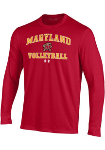 Mens Maryland Terrapins Red Under Armour Volleyball Performance Tee