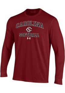 Under Armour South Carolina Gamecocks Cardinal Softball Performance Long Sleeve T Shirt