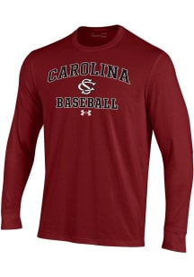 Under Armour South Carolina Gamecocks Cardinal Baseball Performance Long Sleeve T Shirt