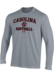 Under Armour South Carolina Gamecocks Grey Softball Performance Long Sleeve T Shirt