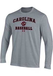 Under Armour South Carolina Gamecocks Grey Baseball Performance Long Sleeve T Shirt