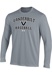 Under Armour Vanderbilt Commodores Grey Baseball Performance Long Sleeve T Shirt