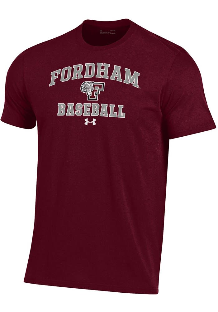 Under Armour Fordham Rams MAROON Baseball Performance Short Sleeve T Shirt
